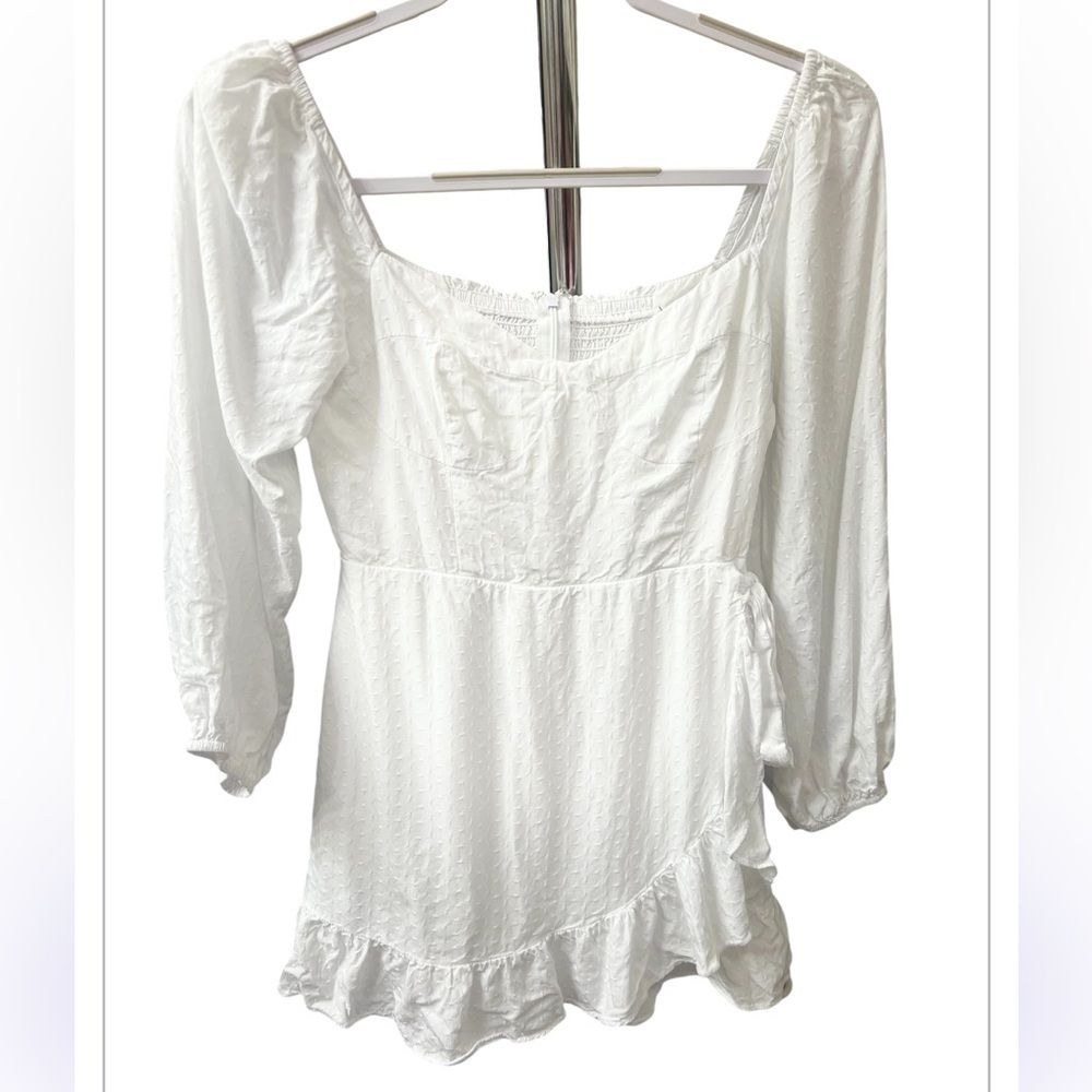 Lulus White Boho Flirty Wrap Top Princess Bodice Size Medium
